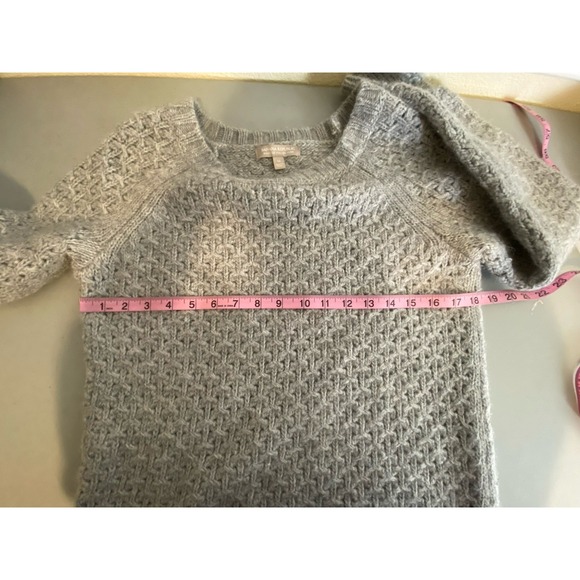 Banana Republic Italian Wool Alpaca Sweater Gray Knit Star Stitch Pullover Sz M - Picture 4 of 8